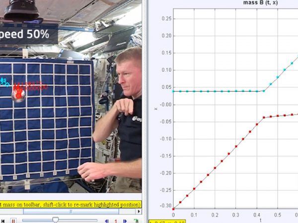 Two equal mass head on side view
